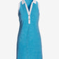 Beach Terry Collared Pearl Trim Dress Splash Blue