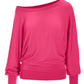 Banded Slouchy Lounge Top Magenta