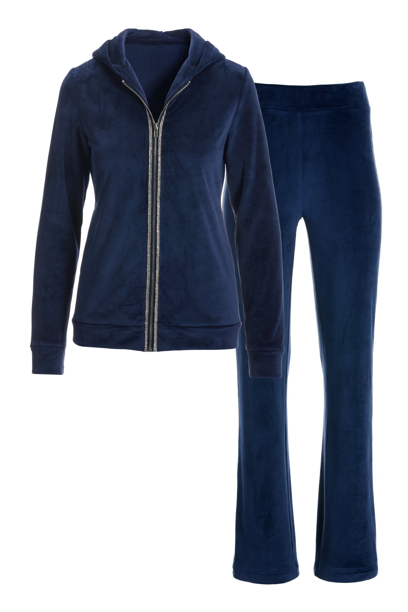 Velour Snowflake Knit Lounge Set Navy