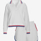 Striped Border Sport Set White Multi