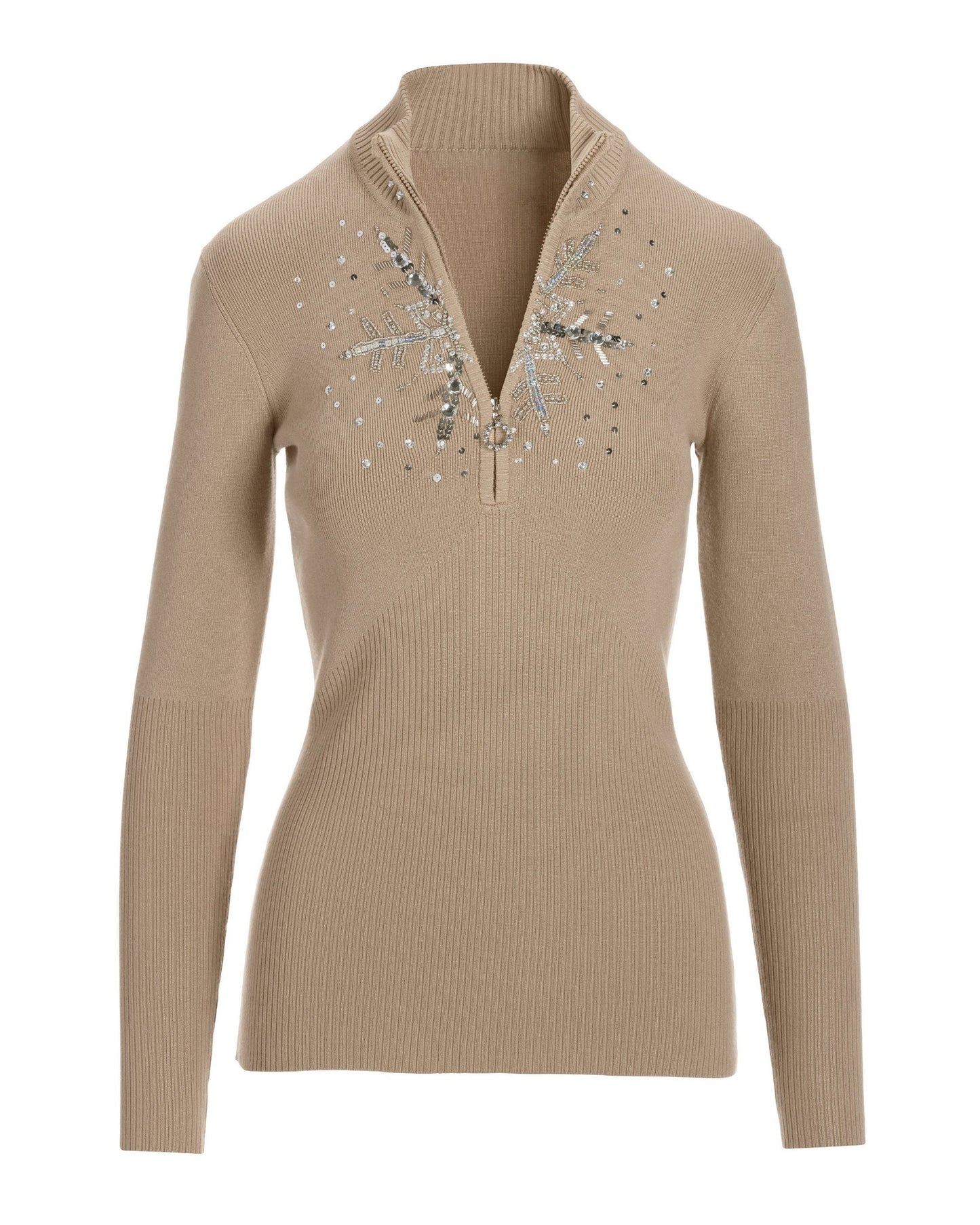 Snowflake Zip Sweater Cornstalk