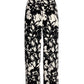 Beyond Travel Contrast Fleurs Print Wide Leg Crop Pant Ivory Coast/Jet Black