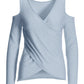So Soft Cold Shoulder Surplice top Denim