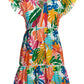 Abstract Forest Tiered Shift Dress Multi