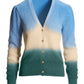 Tie Dye Puff Sleeve Shaker Stitch Cardigan Multi