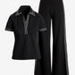 Stripe Polo Sport Set Black/White
