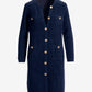 Textured Button Detail Sweater Duster Navy