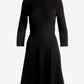 Beyond Travel 3/4 Sleeve Ballet Neck Fit and Flare Dress Jet Black
