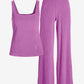 Beach Terry Square Neck and Wide Leg Pant Set Bodacious