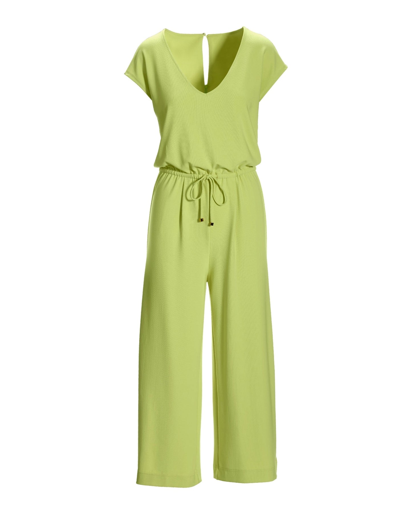 Beyond Travel Crop Drawstring Waist Jumpsuit Daiquiri Green