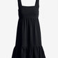 Versatile Tiered Short Dress Black
