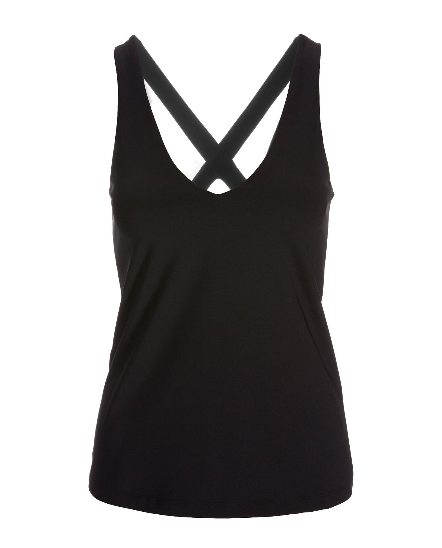 B-Active Solid Cross Back Tank Black