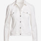 Stretch Denim Puff Sleeve Jacket White