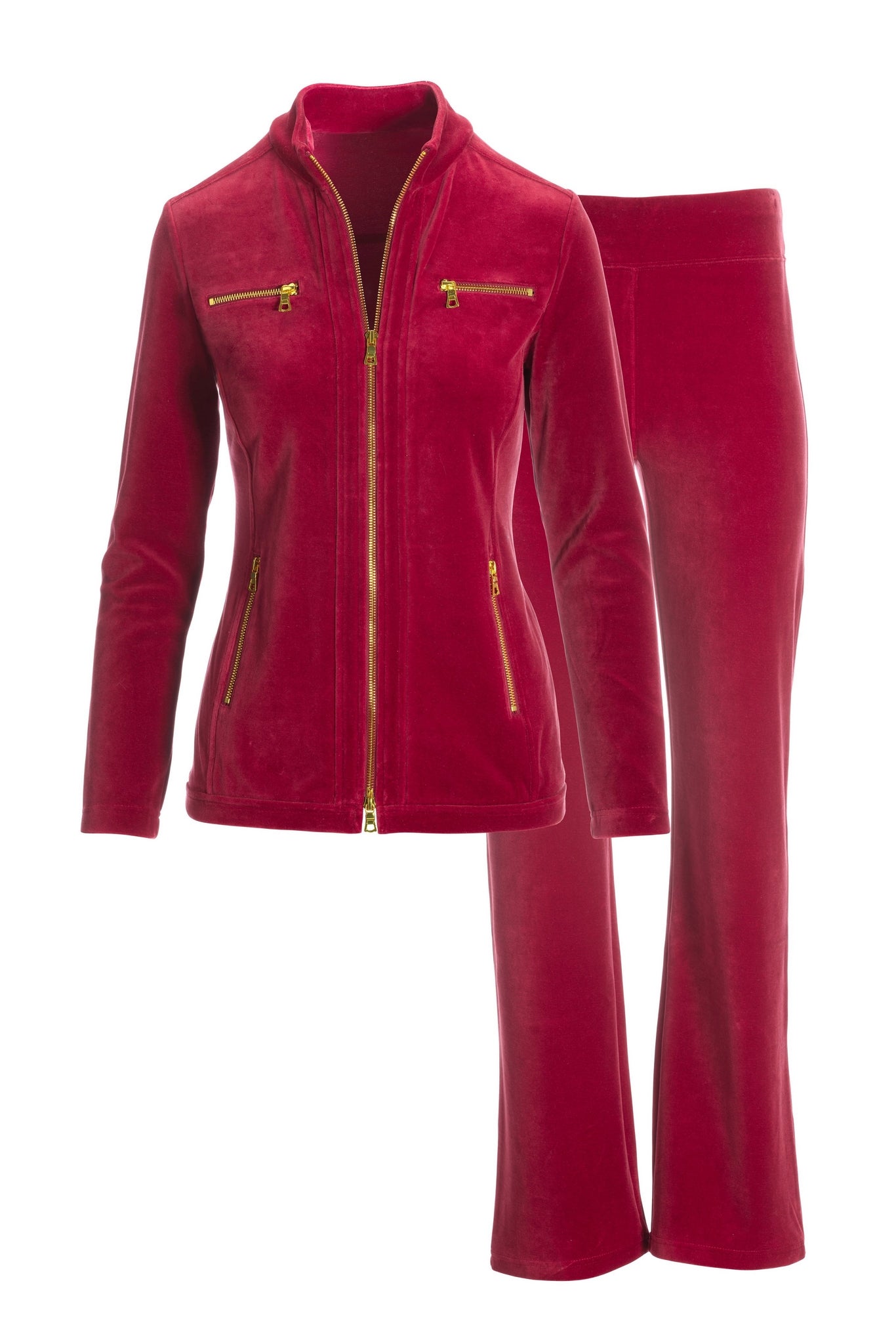 Velour Chic Zippered Coordinates Rio Red