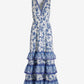 Antique Scrolls Border Print Tiered Maxi Dress Antique Scrolls