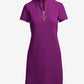 Zip Up Short Sleeve Shift Dress Hollyhock