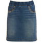 Studded Pull-On Denim Skort Medium Wash