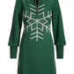 Snowflake Half Zip Sweater Dress Evergreen