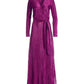 Surplice Plisse Wrap Maxi Dress Hollyhock