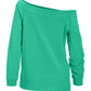 Wide Neck Pullover Sweatshirt Pool Blue