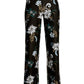 Beyond Travel Floral Status Print Palazzo Pant Black Multi