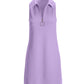 Solid Zippered Front Sleeveless Collared Dress Lavender
