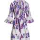 Wisteria Wonder Print Eyelet Inset Tiered A Line Dress Purple