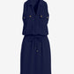 Beyond Travel Chic Drawstring Utility Dress Maritime Navy