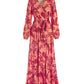 Tropical Nights Print Wrap Maxi Dress Pink