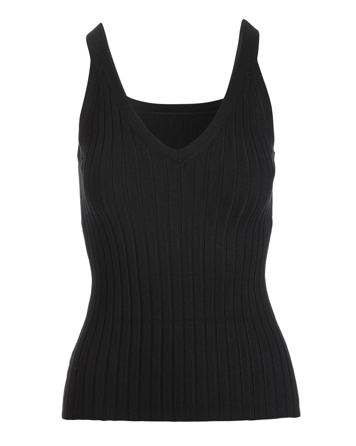 Wide Rib Sweater Tank Black