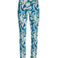 Spain Abstract Printed Ankle Jean Blue Green