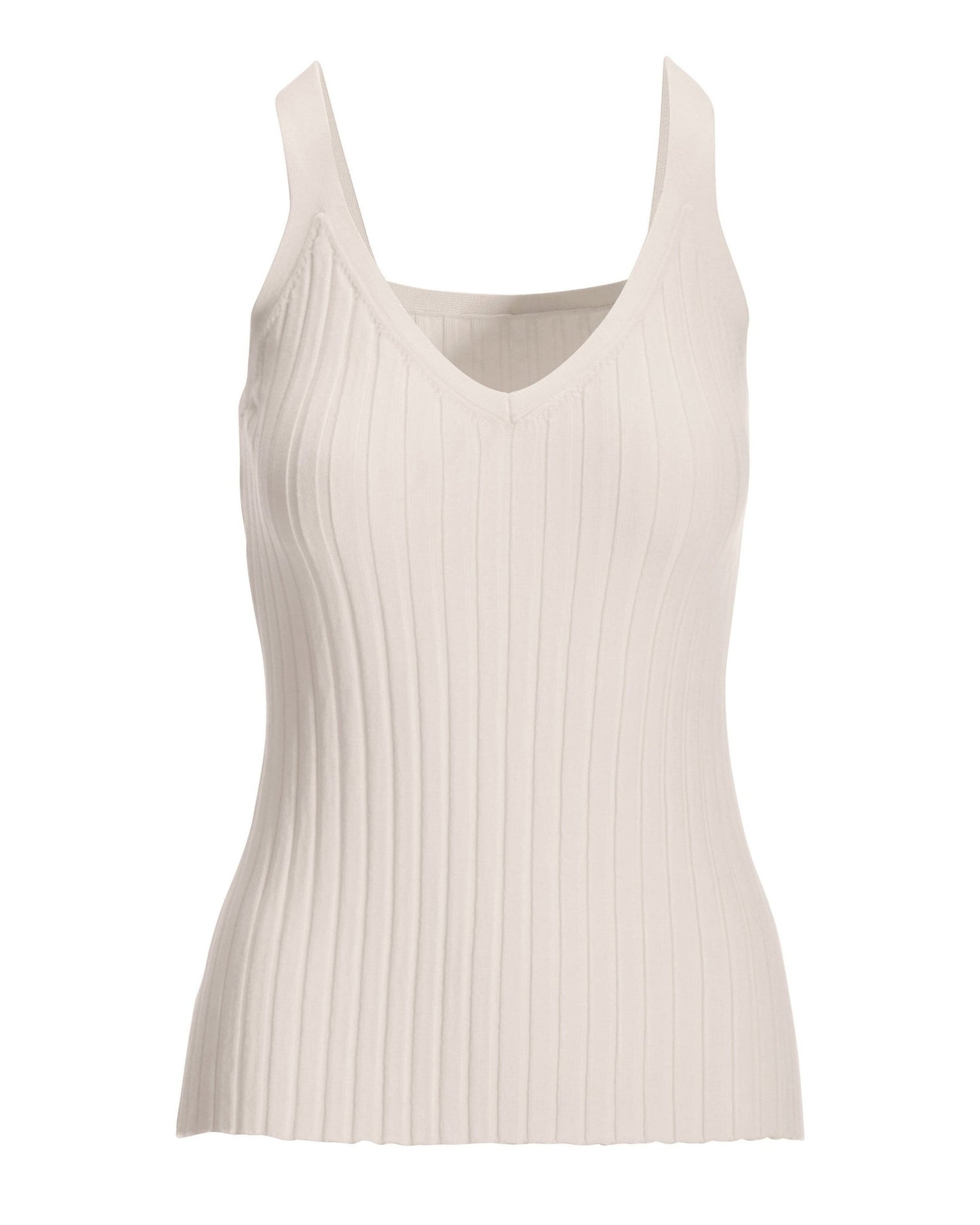 Wide Rib Sweater Tank Off White