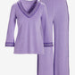 Beach Terry Crochet Trim Lounge Set Lavender