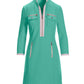 Three Qtr Slv Chic Zip Dress Pool Blue