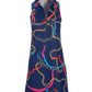 Status Zip Collared Dress Navy Multi