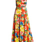 Tropical Capri Tiered Maxi Dress Orange Multi