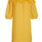 3D Floral Bubble Sleeve Shift Dress Dandelion