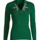 Snowflake Zip Sweater Green/Silver