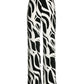 Beyond Travel Abstract Lines Print Palazzo Pant Jet Black Ivory Coast