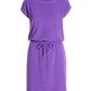 Beach Terry Wide Neck Drawstring Dress Amethyst Orchid