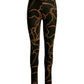 Aspen Golden Chains Print Ponte Legging Black/Gold