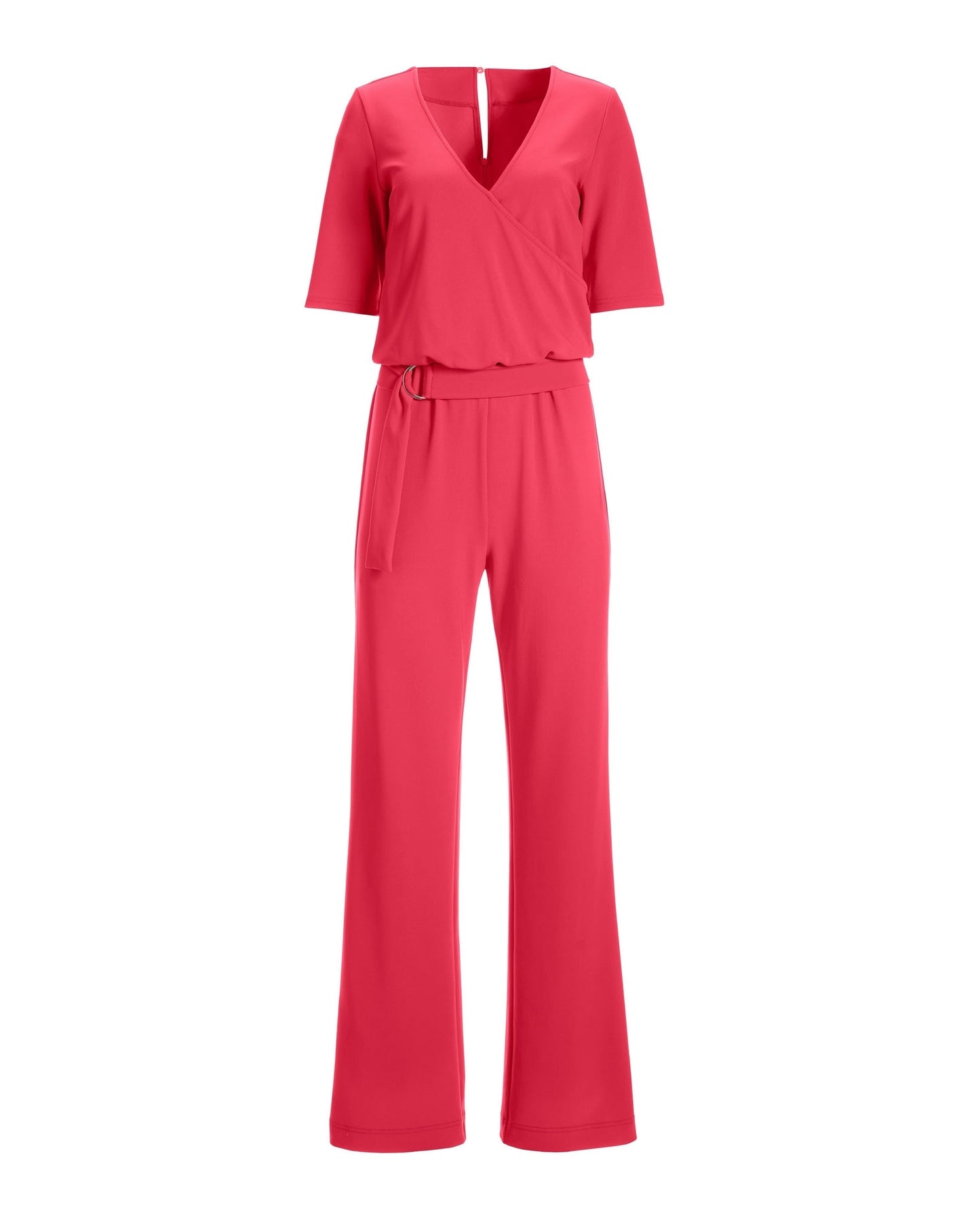 Beyond Travel Elbow Sleeve Surplice Jumpsuit Paradise Pink