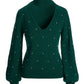All Over Pearl Embellished Keyhole Sweater Deep Emerald