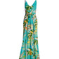 Tropical Forest Slit Jumpsuit Green Multi