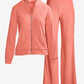 Beach Terry Sequin Trim Jacket and Pant Set Shell Pink