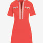Striped French Terry Hardware Zipper Dress Cayenne