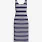 Striped Column Midi Dress Navy/White