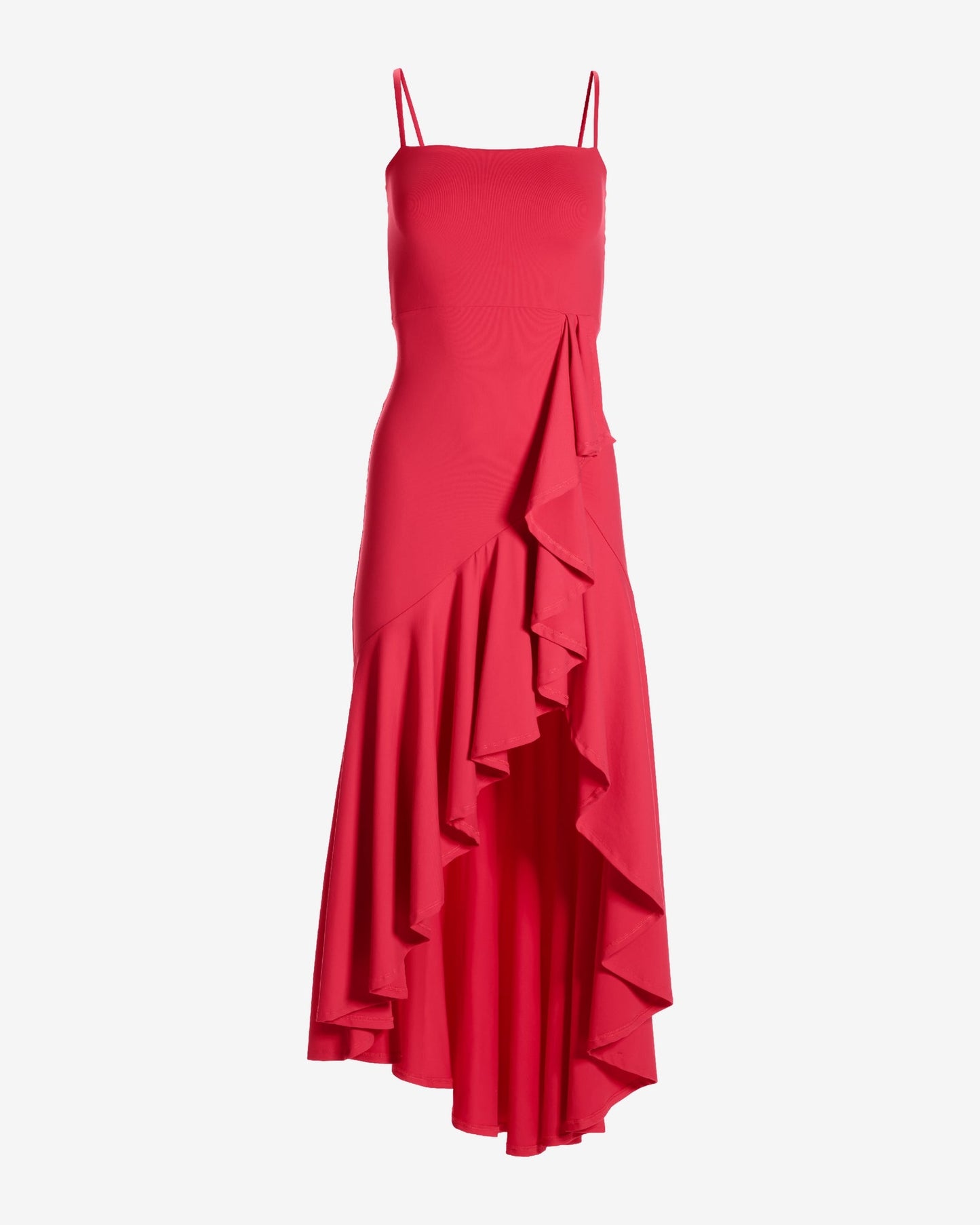 Susana Monaco x Boston Proper Cascading Ruffle Maxi Dress Hibiscus