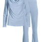 Velour Cowl Neck Set Kentucky Blue