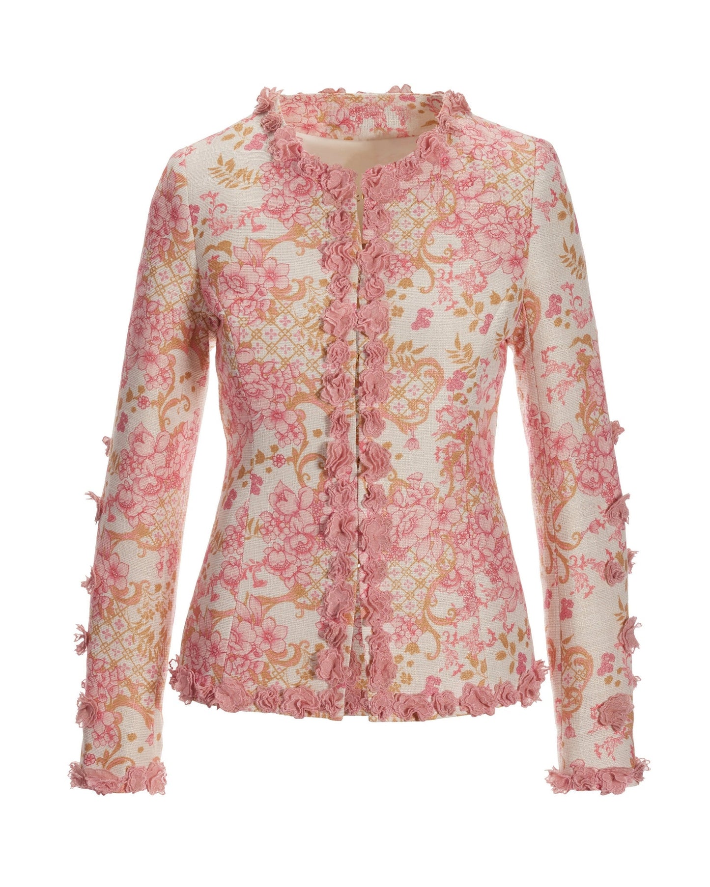 Status Print 3D Floral Jacket Pink Multi